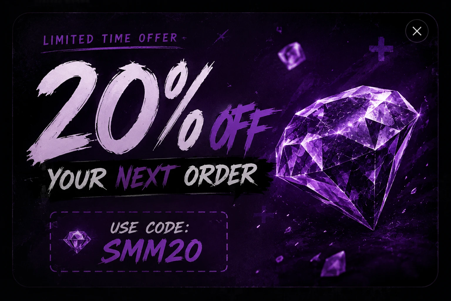 20% OFF YOUR NEXT SMM ORDER